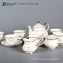 15pcs Pure White Logo Customized Fine Porcelain Antique Coffee And Tea Sets, Fine China Coffee Set For Sale